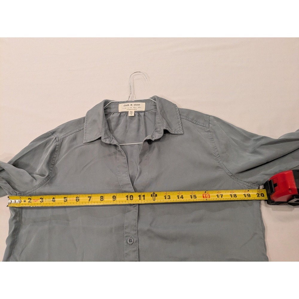 Cloth & Stone Shirt Women S Gray Ombre Button Up Tencel Tunic Anthropologie EUC - Picture 11 of 12